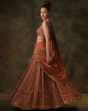 Load image into Gallery viewer, The Rust Zardozi Lehenga
