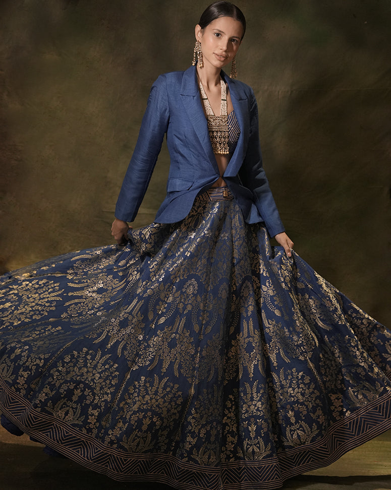 The Anant Blue Lehenga