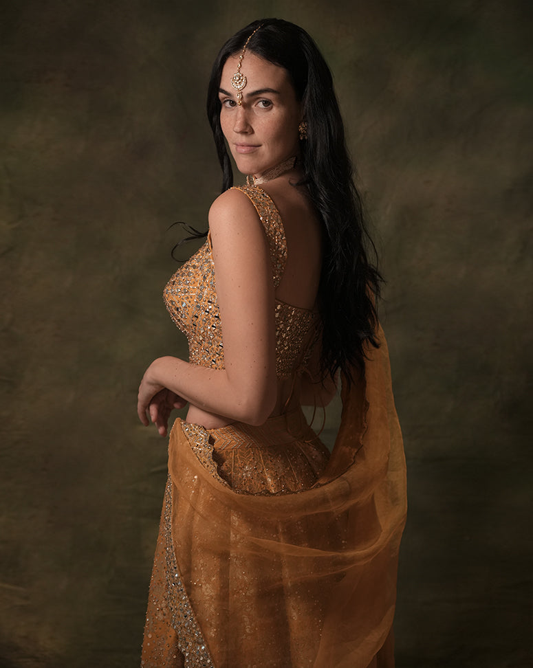 The Anant Embellished Mustard Lehenga