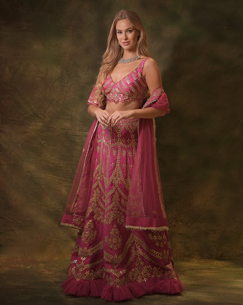 The Pink Gota Lehenga