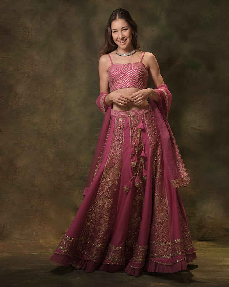 The Pink Alternate Brocade Lehenga