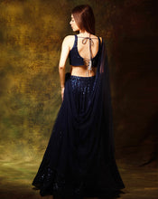 Load image into Gallery viewer, The Sequins Blue Lehenga
