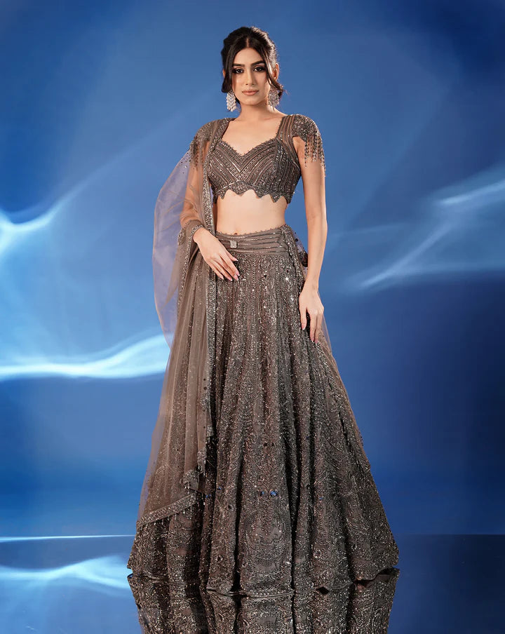 Midnight Grey Lehenga