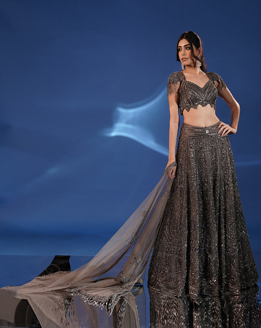 The Midnight Grey Lehenga