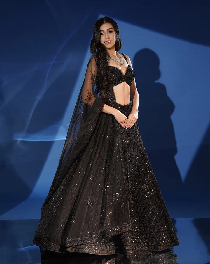 Midnight Black Lehenga Set