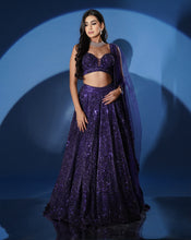 Load image into Gallery viewer, Shimmering Electric Blue Lehenga
