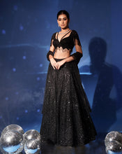 Load image into Gallery viewer, Shimmering Black Lehenga

