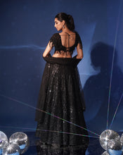 Load image into Gallery viewer, Shimmering Black Lehenga
