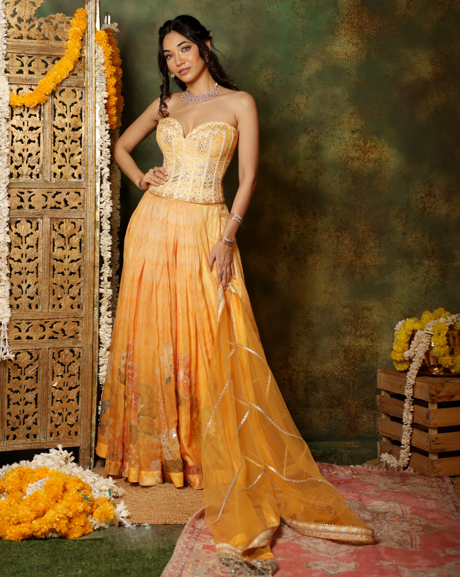 Gulmora Corset Lehenga Set