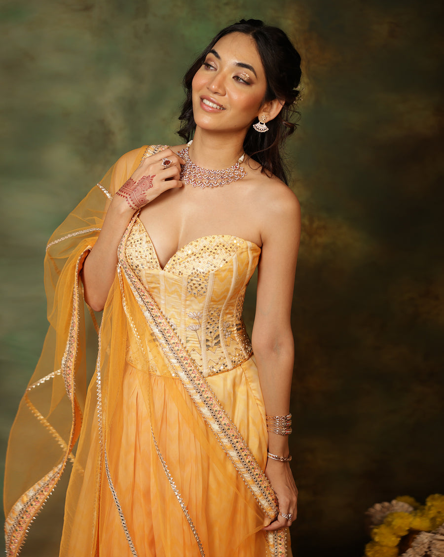 Gulmora Corset Lehenga Set