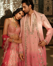 Load image into Gallery viewer, Ainna Ombre Pink Mirror Lehenga
