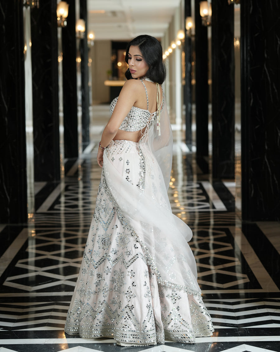 Ainna Ivory Mirror Lehenga