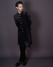 Load image into Gallery viewer, MOF Asymmetrical Black Sherwani
