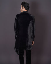 Load image into Gallery viewer, MOF Asymmetrical Black Sherwani
