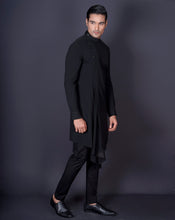 Load image into Gallery viewer, Asymmetrical Black Kurta
