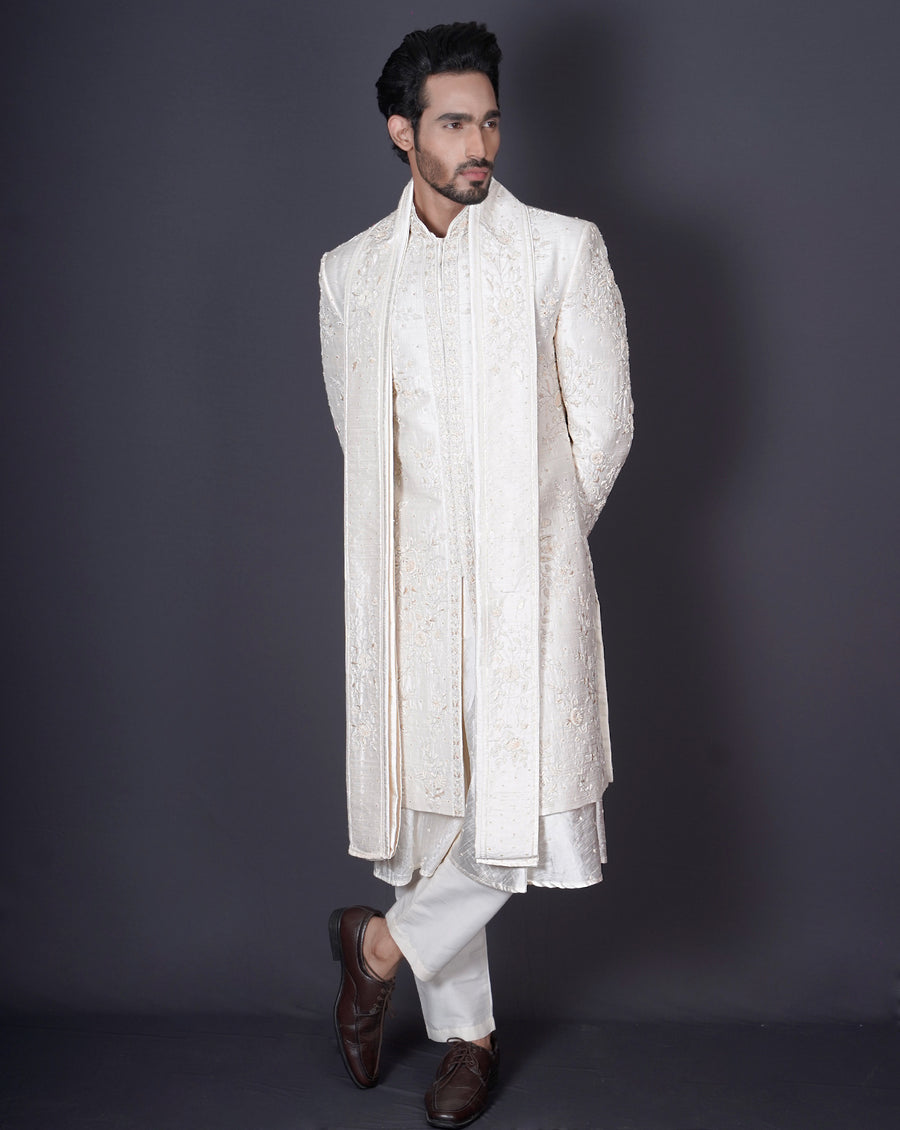 Embroidered Floral Sherwani