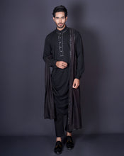 Load image into Gallery viewer, Black mirror cowl kurta
