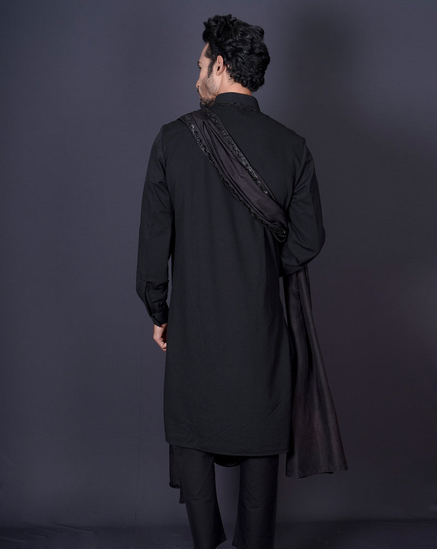 Black mirror cowl kurta