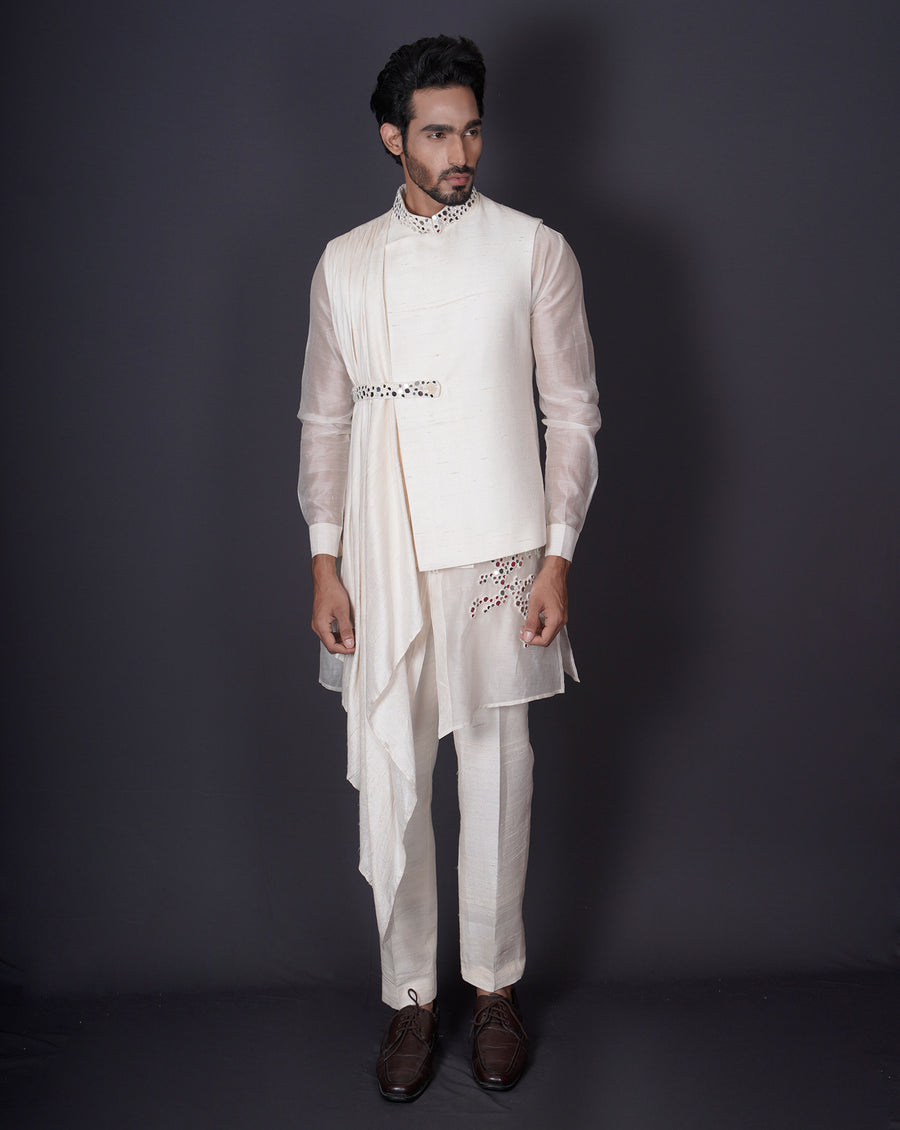 Drape Ivory Kurta Set