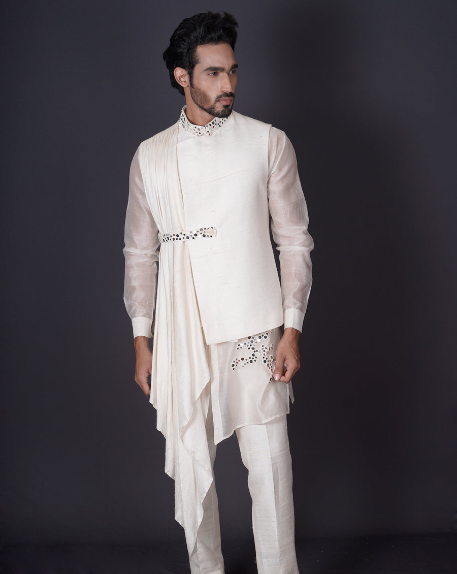 Drape Ivory Kurta Set