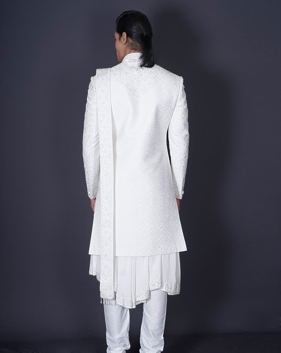 Embroidered Ivory Sherwani