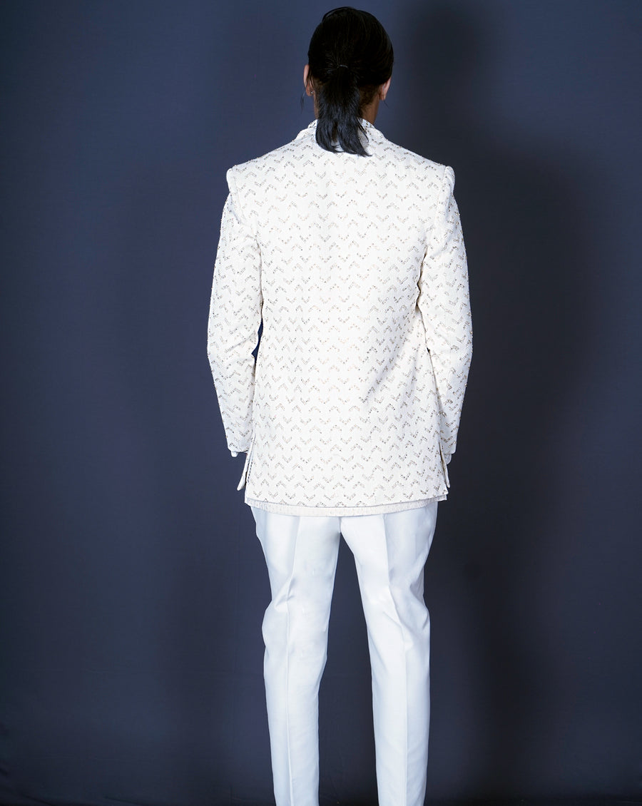 Embroidered Jacket Kurta Set