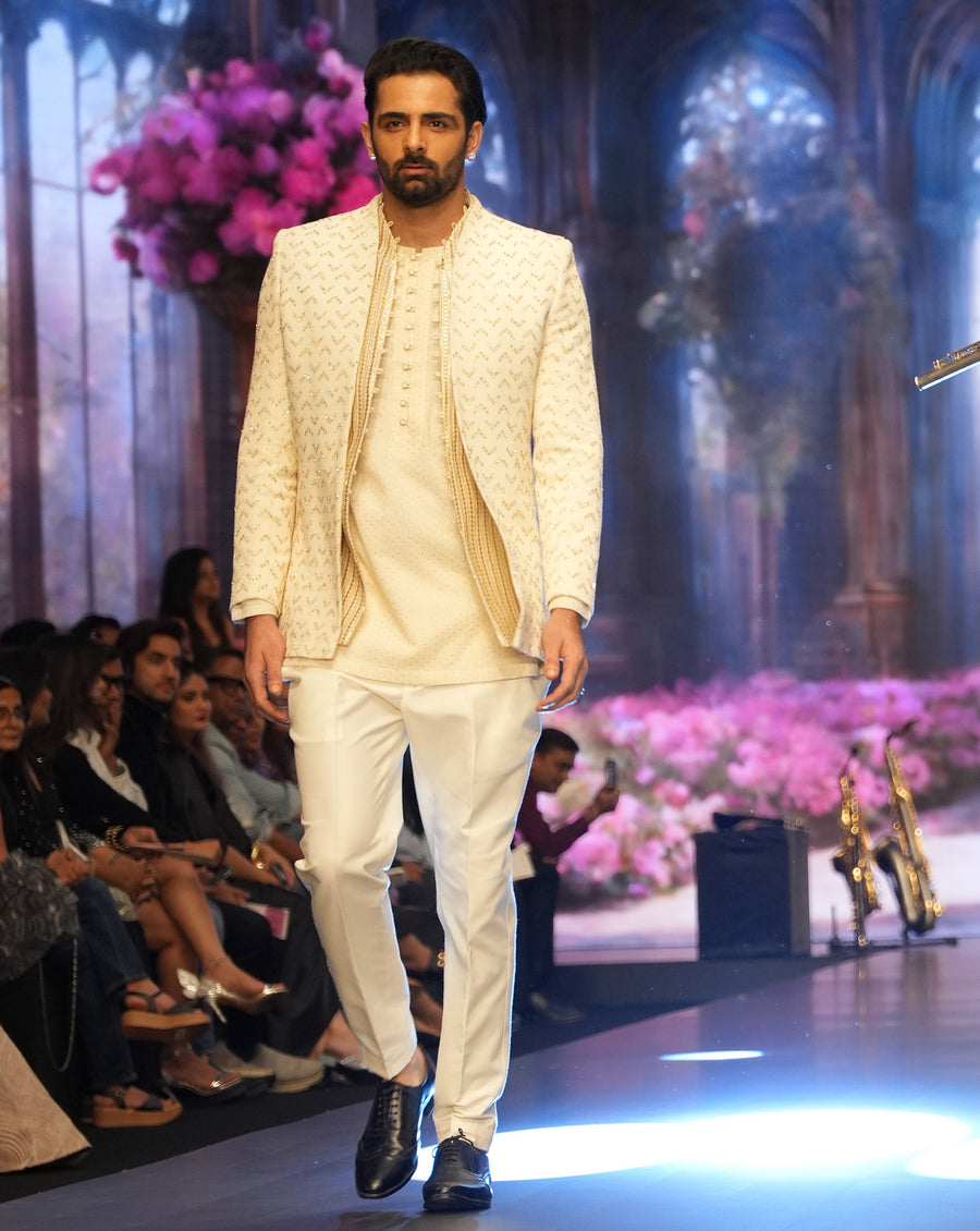 Embroidered Jacket Kurta Set