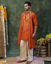 Load image into Gallery viewer, Rust Rangmanch Kurta Set
