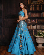 Load image into Gallery viewer, The Sheesh Blue Lehenga
