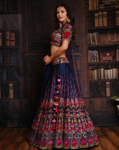 Load image into Gallery viewer, The Blue Floral Lehenga
