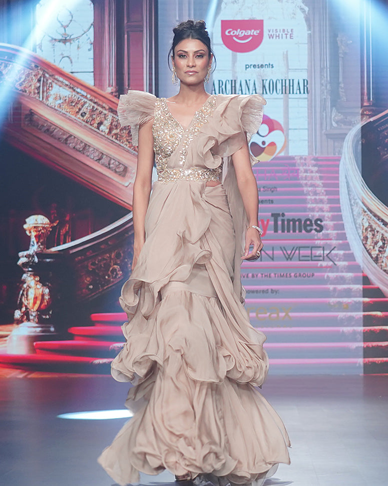 The Spree Twirl Ruffle Sari