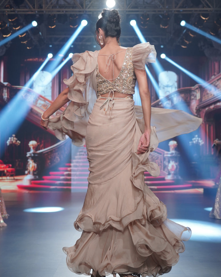 The Spree Twirl Ruffle Sari