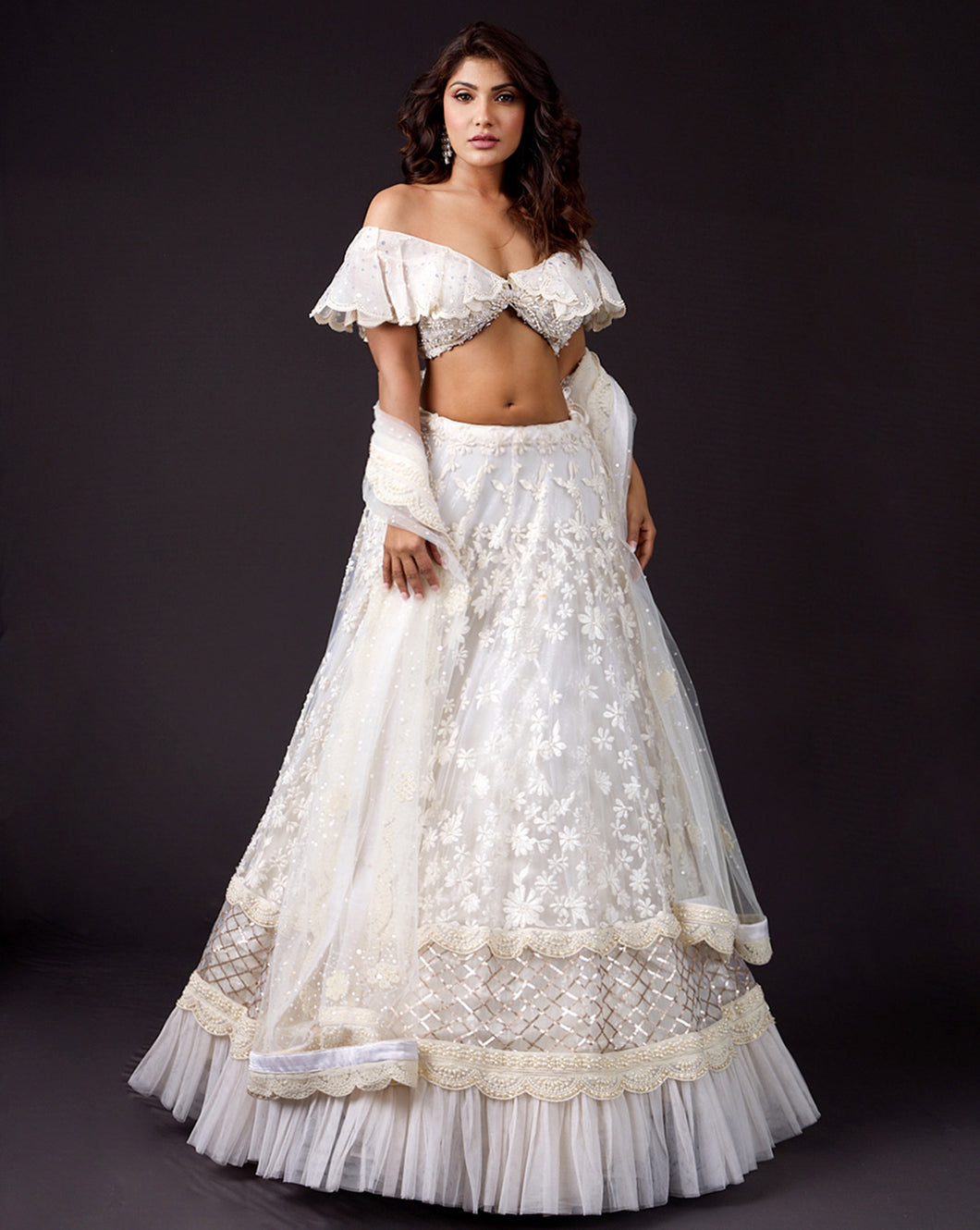 The Butterfly Ivory Lehenga