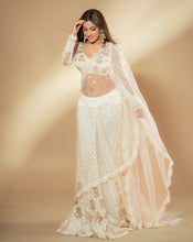 Load image into Gallery viewer, The Ivory Lucknowi Sari
