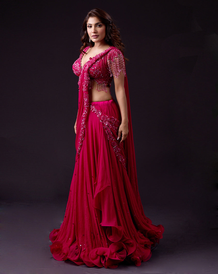 The Rani Pink Tassel Sari