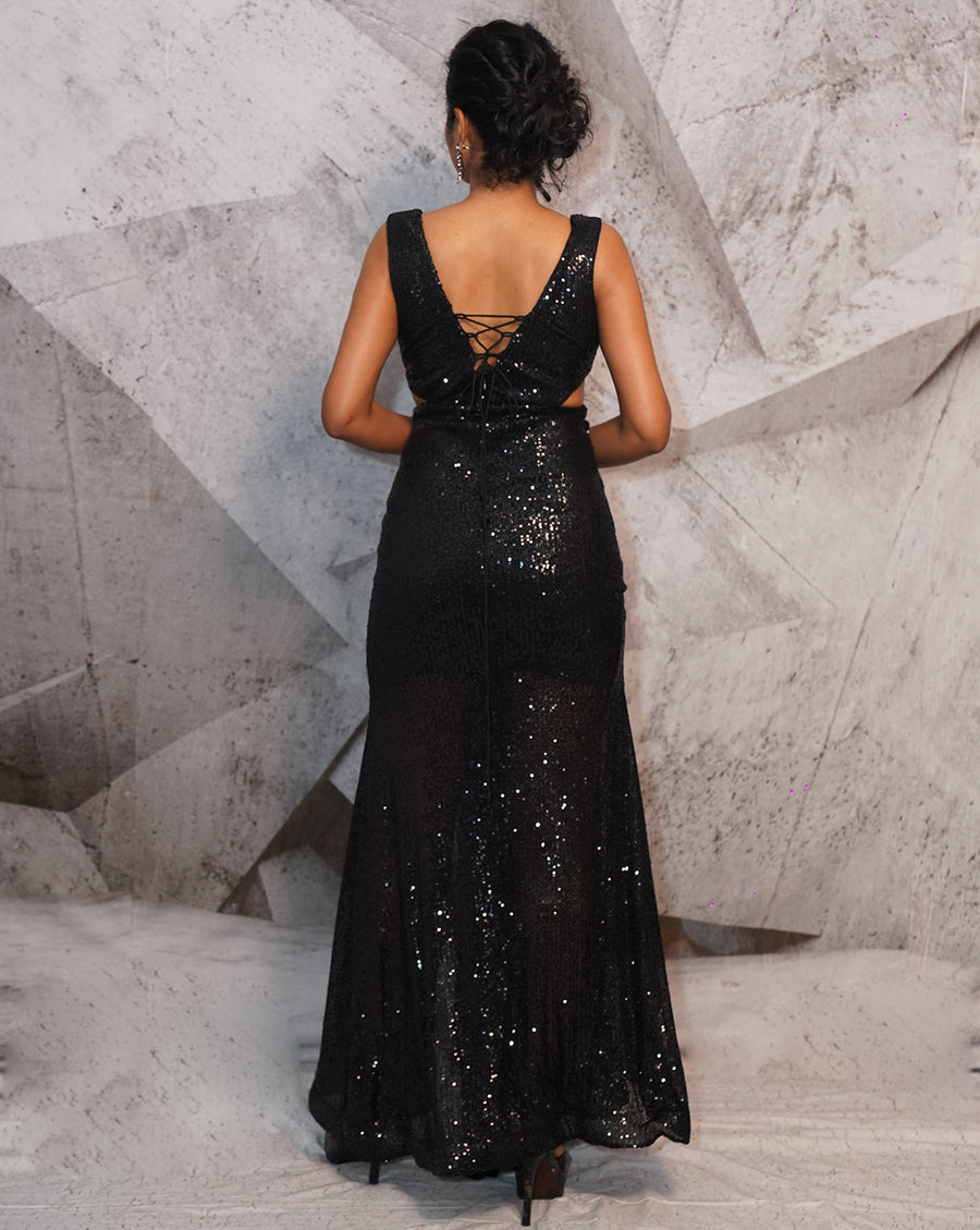 The Quintessential sequins black gown