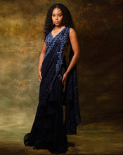 Load image into Gallery viewer, The Shimmering Blue Skirt Sari
