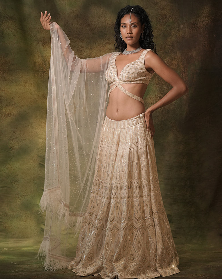 The Spree Ivory Lehenga