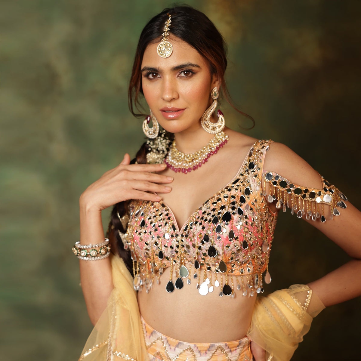 Sheesh Colourbust lehenga Set