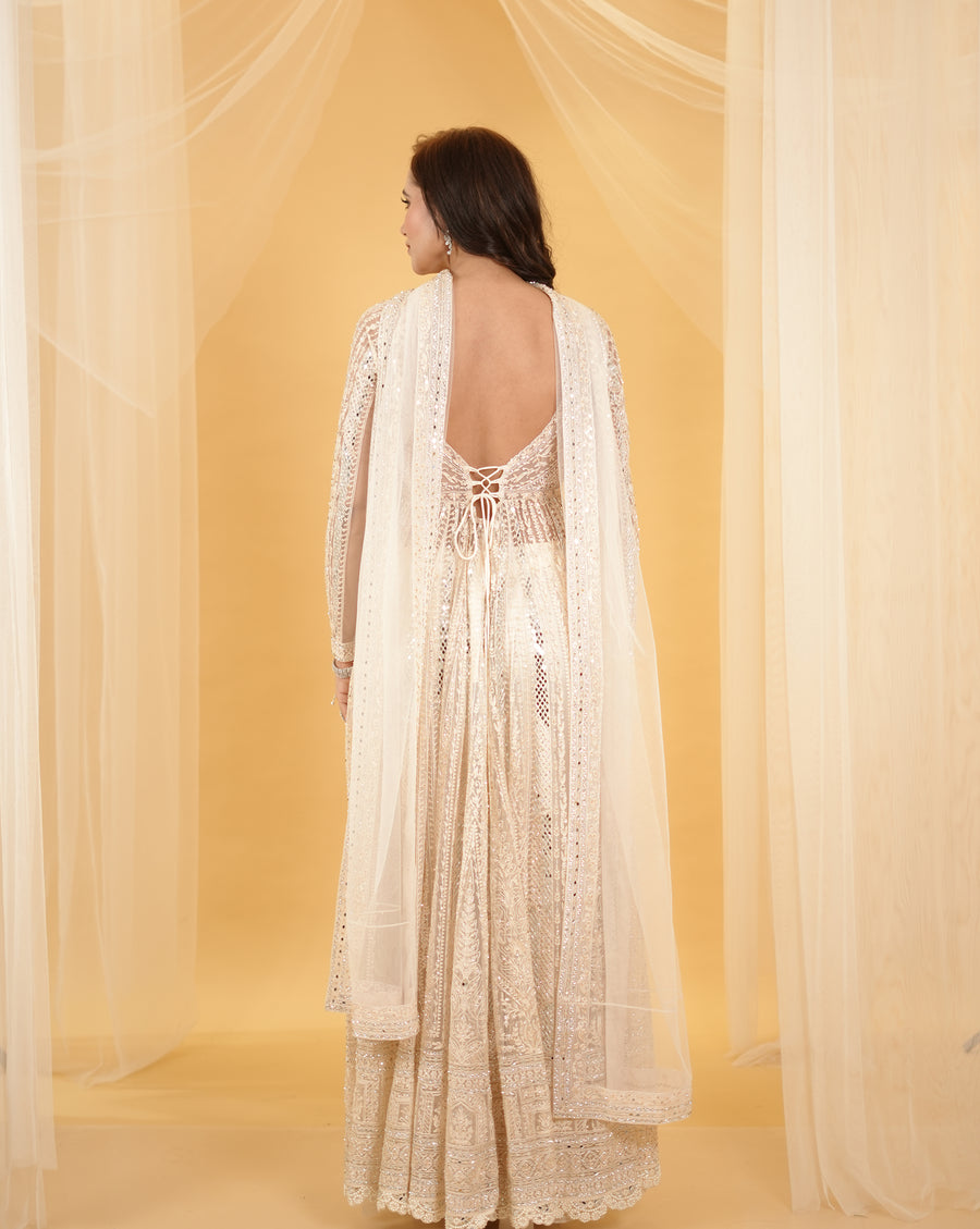 The Ivory Mirror Anarkali