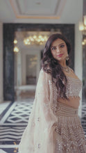 Load and play video in Gallery viewer, Ainna Ecru Mirror Lehenga Set
