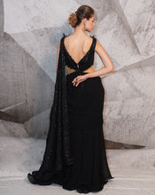 Load image into Gallery viewer, The Sequins Black Sari-Gown
