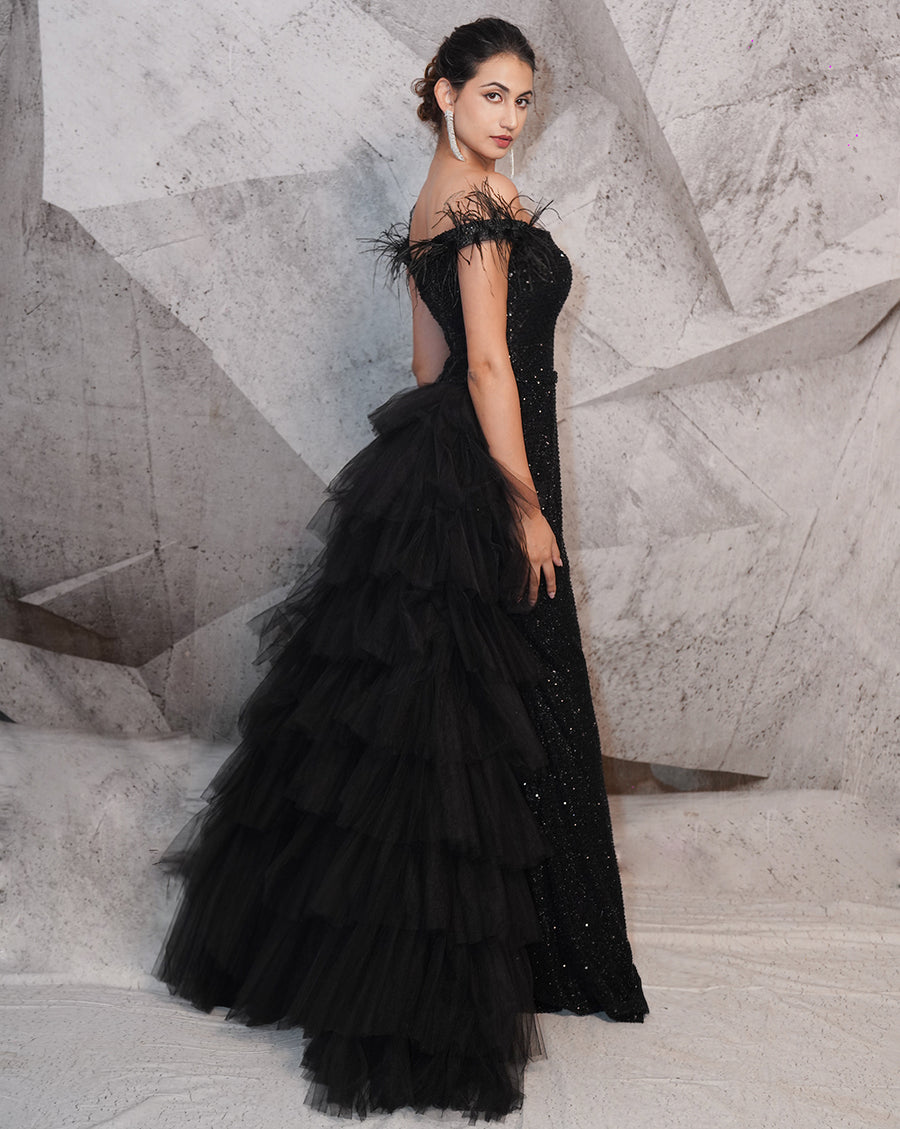 The Beaded Black Gown