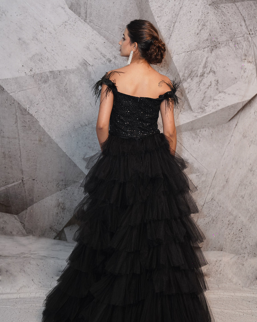 The Beaded Black Gown
