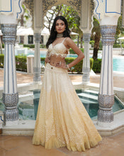 Load image into Gallery viewer, Ainna Ombre Yellow Mirror Lehenga
