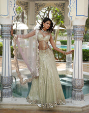 Load image into Gallery viewer, Ainna Mint Mirror Lehenga Set
