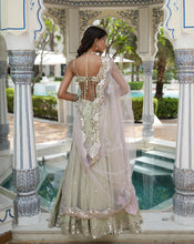 Load image into Gallery viewer, Ainna Mint Mirror Lehenga Set
