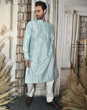 Load image into Gallery viewer, The Blue Mirror Kurta
