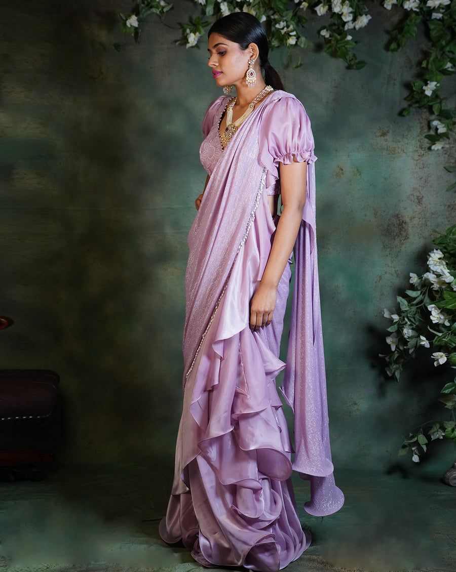 The Lilac Ruffle Sari