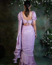 Load image into Gallery viewer, The Lilac Ruffle Sari
